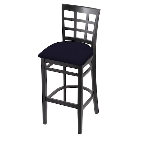 Holland Bar Stool Co 25" Counter Stool, Black Finish, Canter Twilight Seat 313025Blk002